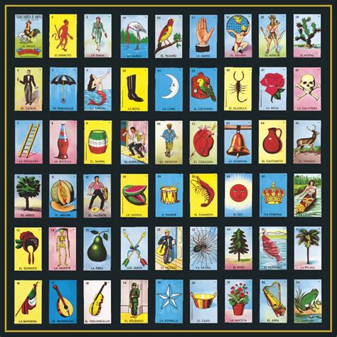 All loteria cards - Digital file type (s): 1 JPG, 1 PDF. Lotería is a Mexican game of chance, similar to Bingo, but using images on a deck of cards instead of plain numbers on ping pong balls. Every image has a name and an assigned number, but the number is usually ignored. Each player has at least one tabla, a board with a randomly created 4 x 4 grid of pictures ...